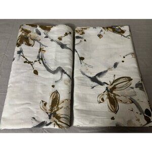 Nicole Miller 100% Cotton Lillan Gold /Miel dore  (4 (2) Curtain Panels 36 x 80